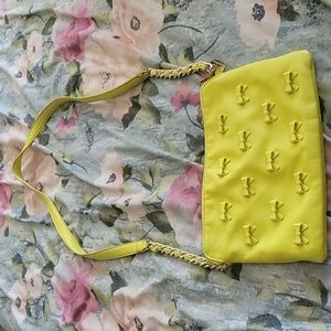 Lime green mini metal bow bag betsey johnson